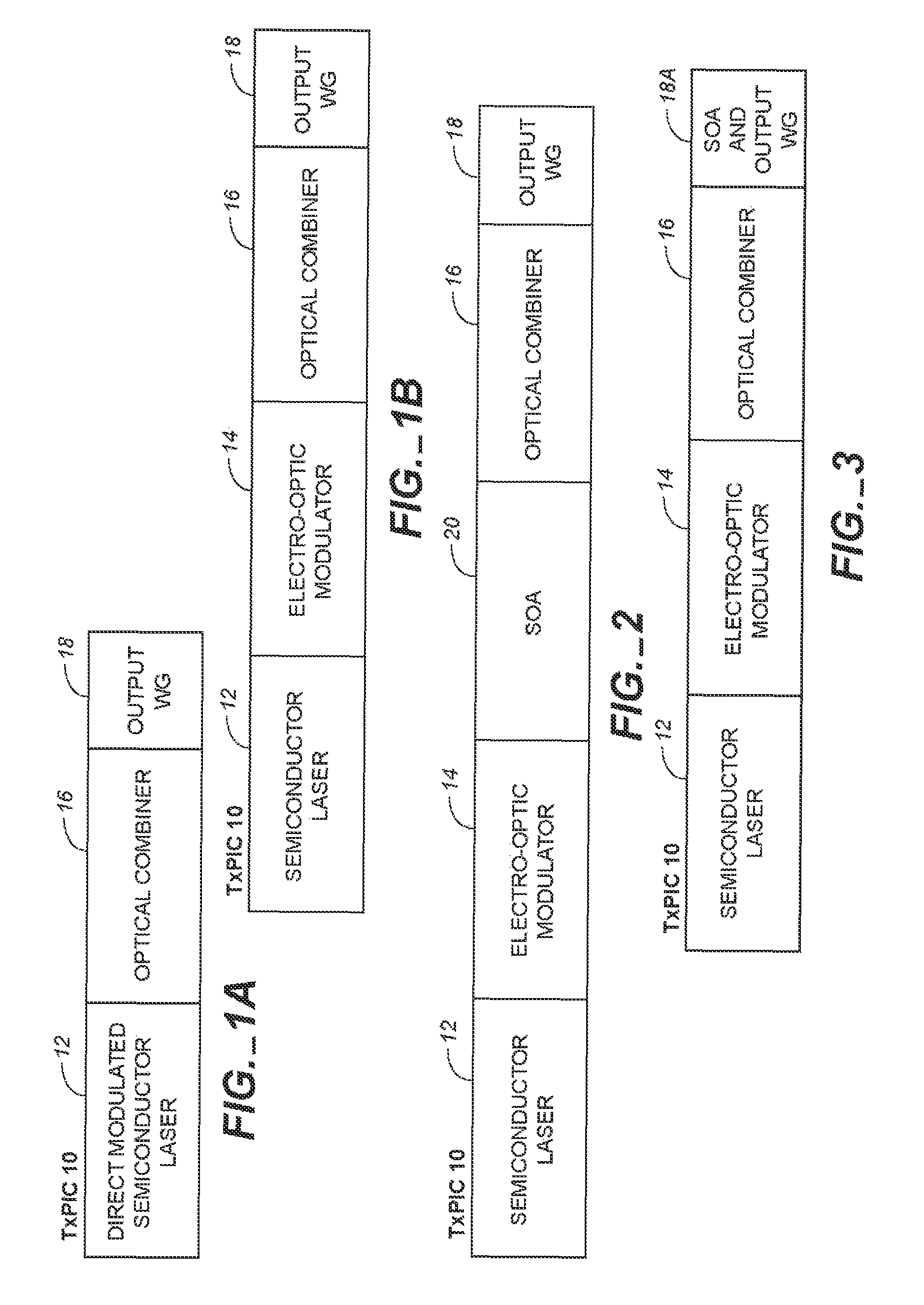 Monolithic transmitter photonic integrated circuit (TxPIC) having tunable modulated sources with feedback system for source power level or wavelength tuning