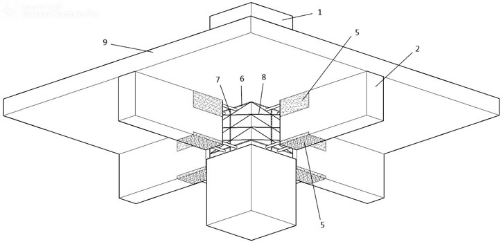 Reinforced concrete frame joint HDC wire winding reinforcing device and construction method thereof