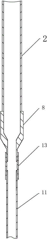 Three-layer tubing string separated injection device