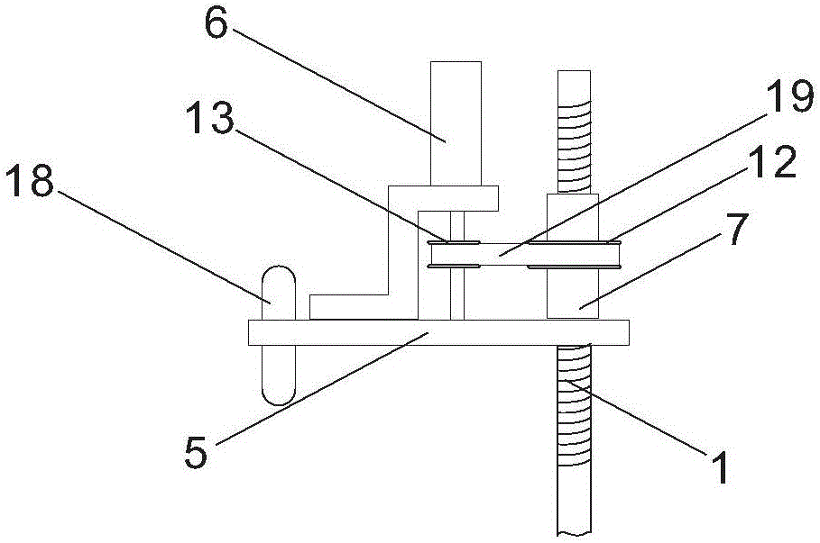 Dropping suspended wire retaining arm unit for heavy rod drawing machine