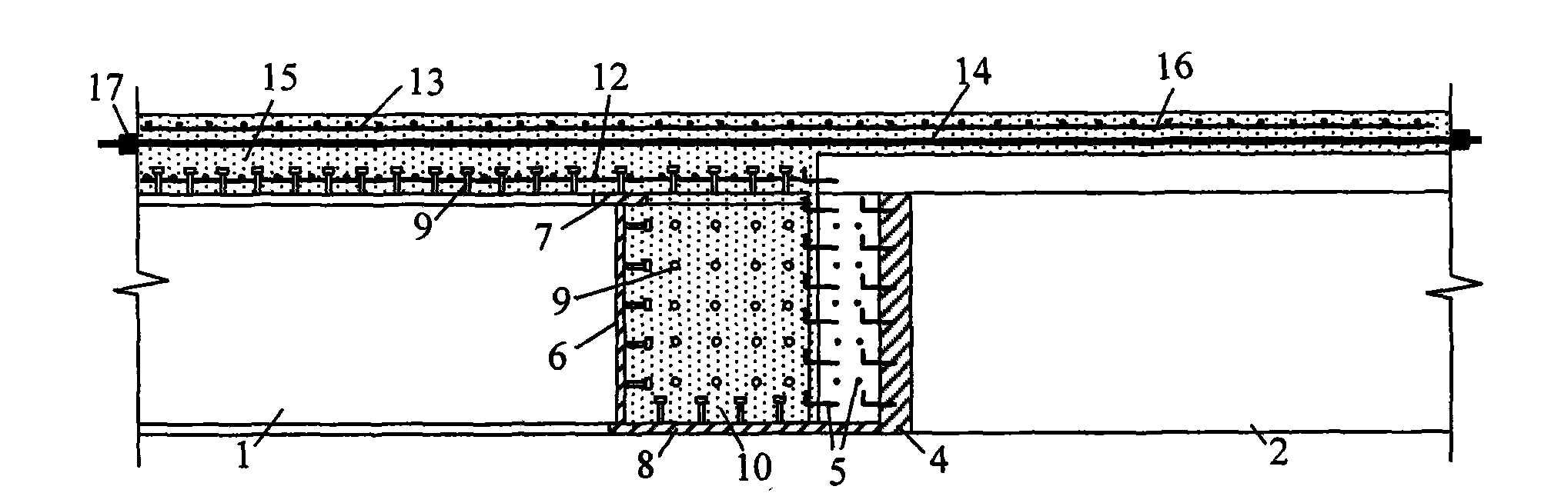 Longitudinal connection method for steel-concrete combined beam and existing reinforced concrete T beam