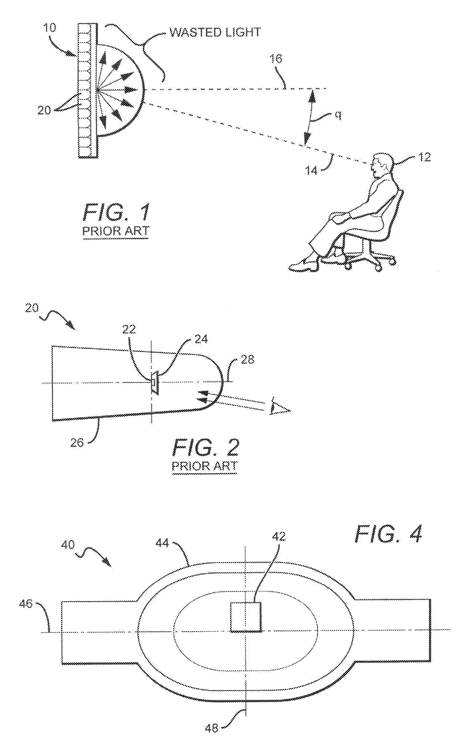 Light emitting diode display with tilted peak emission pattern