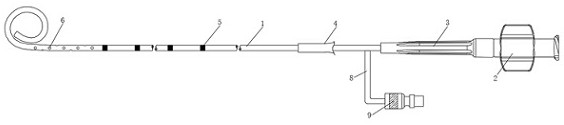 Marking and measuring angiographic catheter