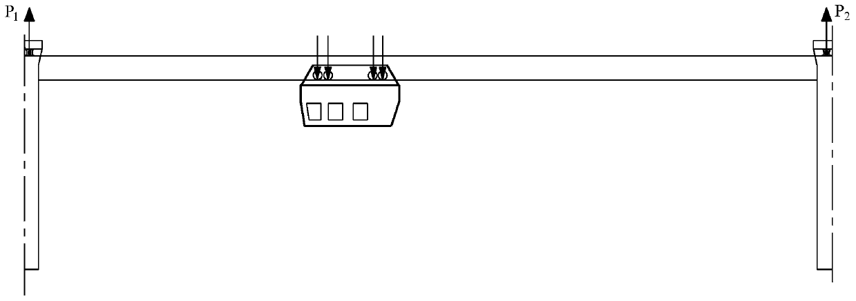 Large-span multi-channel monorail traffic rail beam bridge