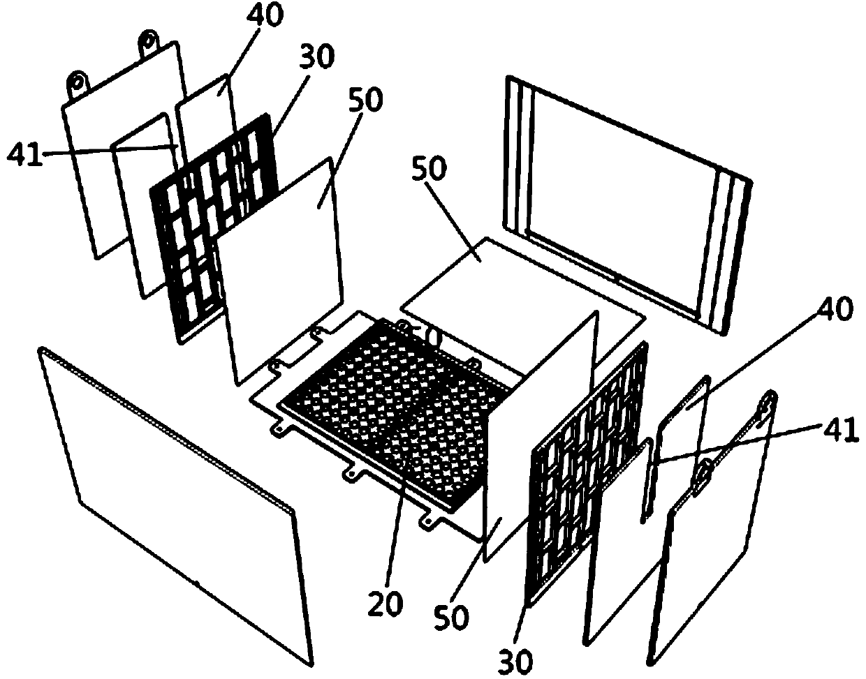 Test box for sandy soil geotechnical model