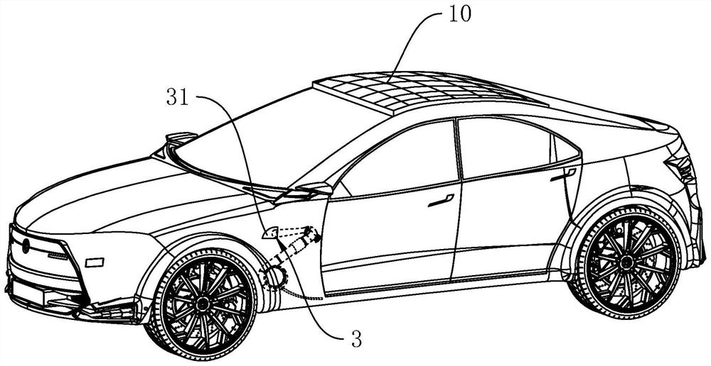 Wind power generation device of electric automobile