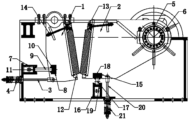 Direct pressure type jaw crusher