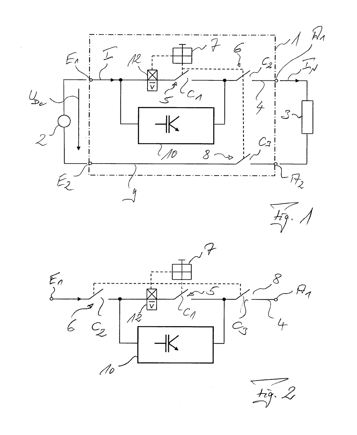 Disconnect switch for direct current interruption