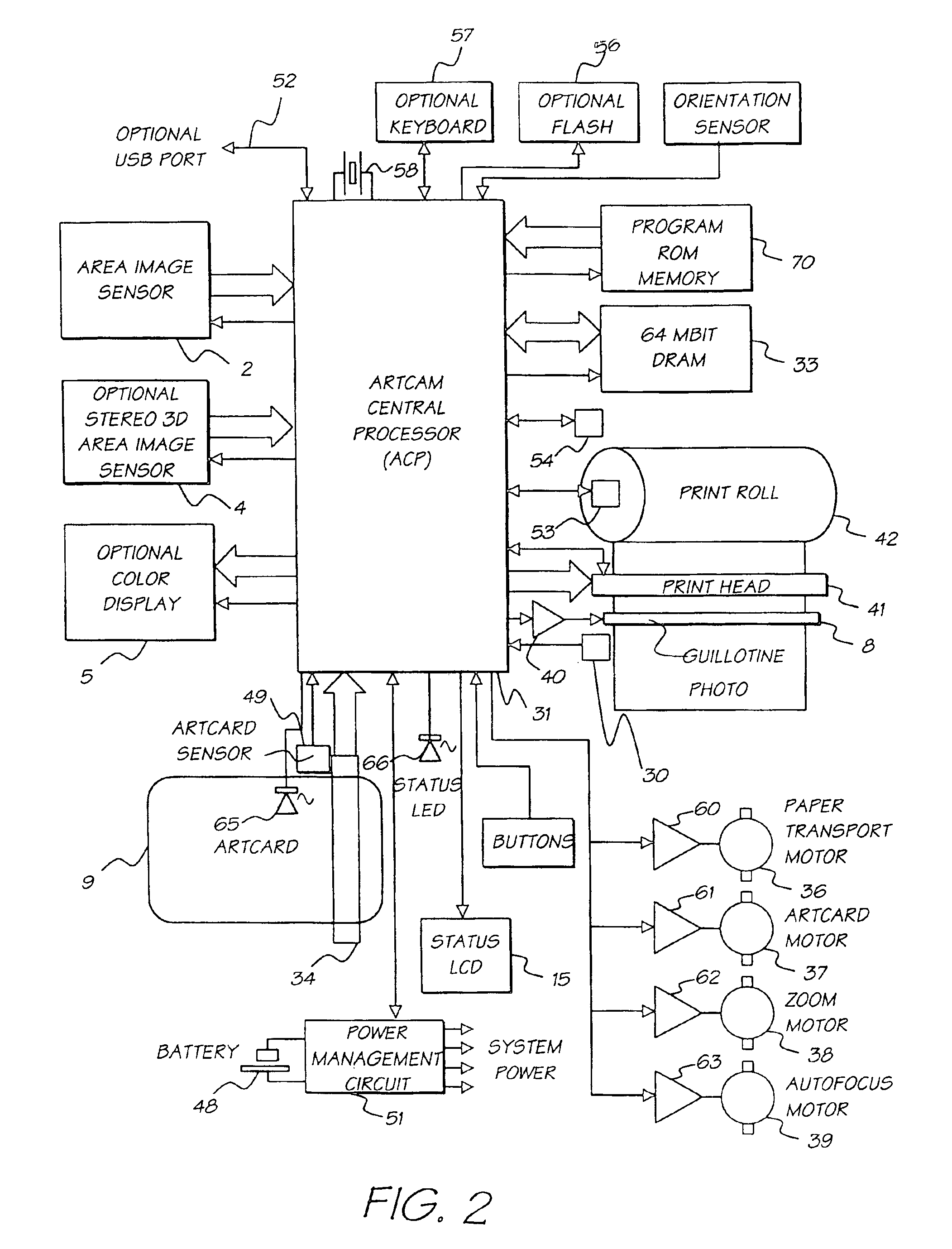 Digital camera system containing a VLIW vector processor