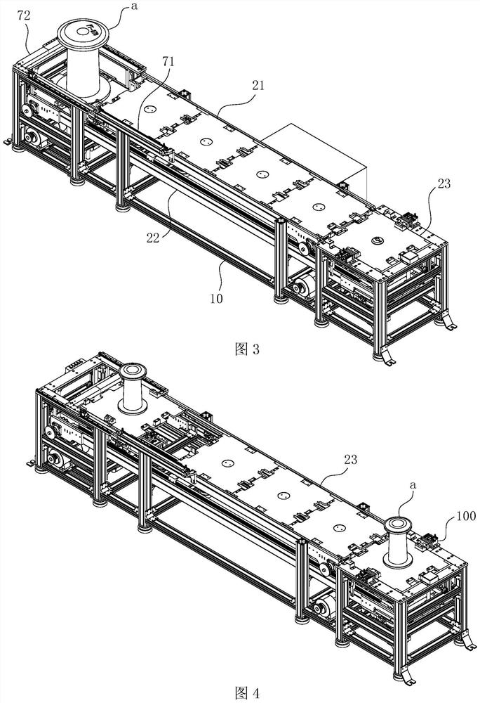 Automatic label removing assembly line based on spools