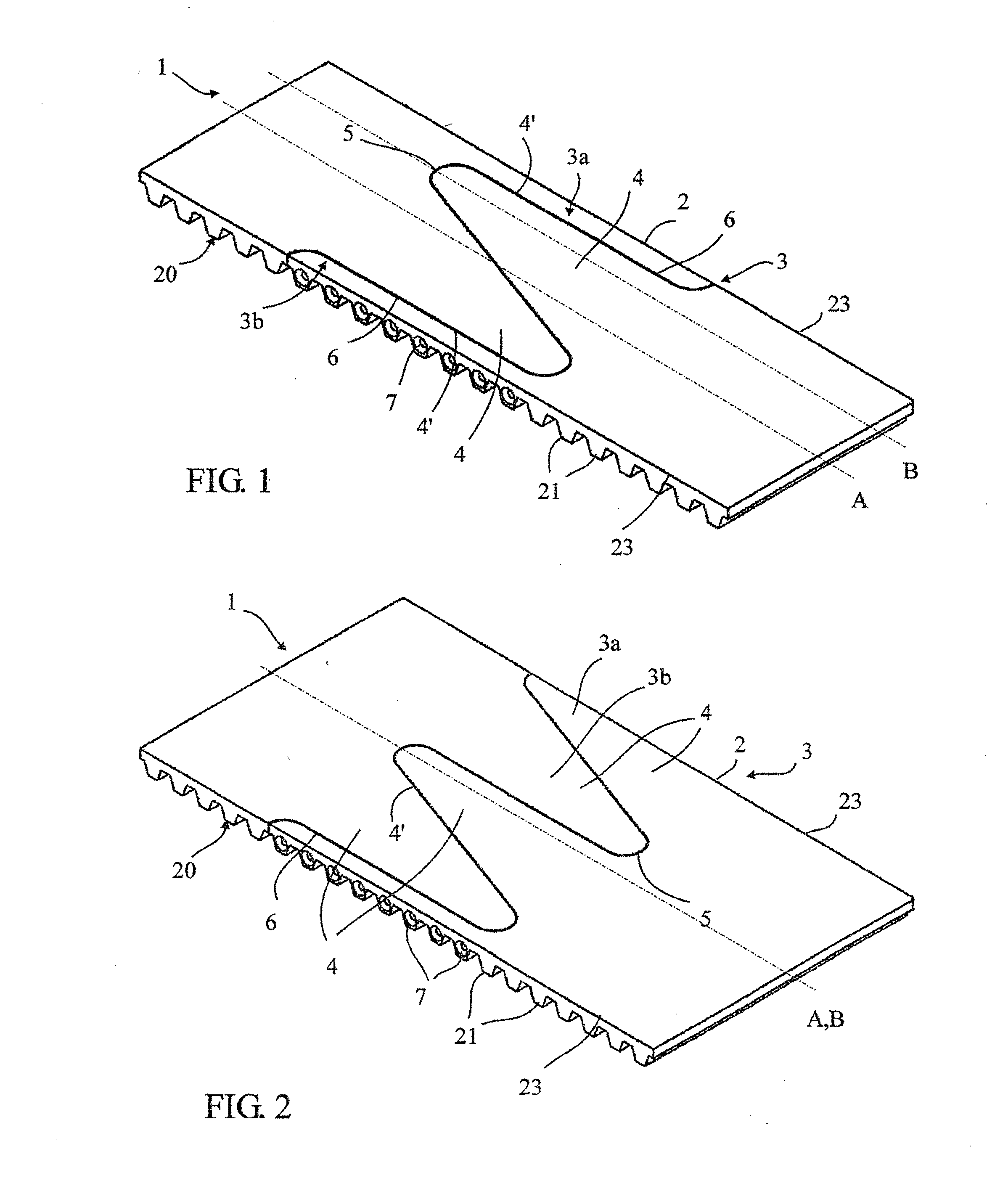 Looped material band provided with a splice