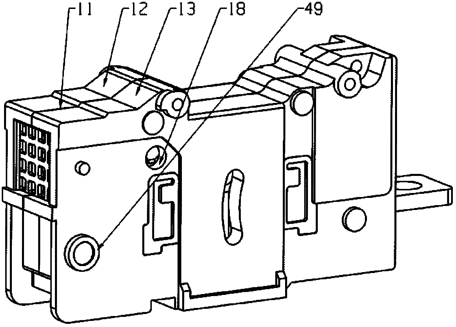 Low-voltage circuit breaker with pneumatic tripping device