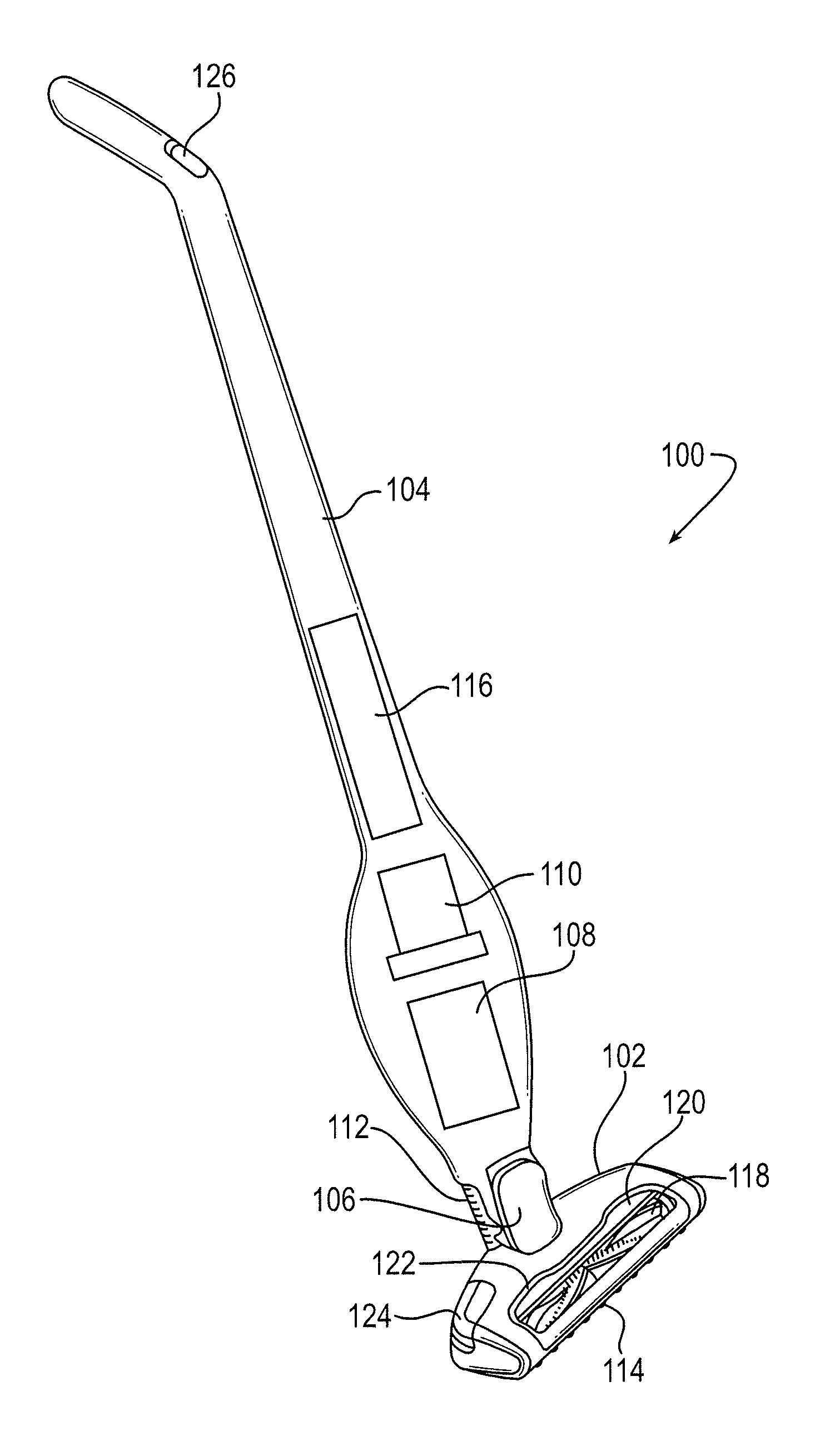 Vacuum cleaner agitator cleaner with power control