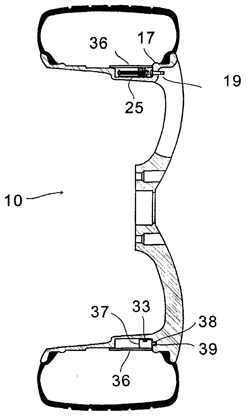 Hidden wheel groove safety hub