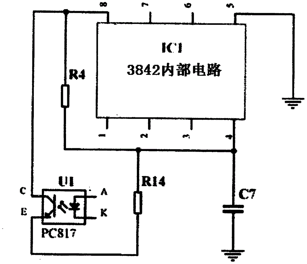 3842-series chip based PFM application circuit