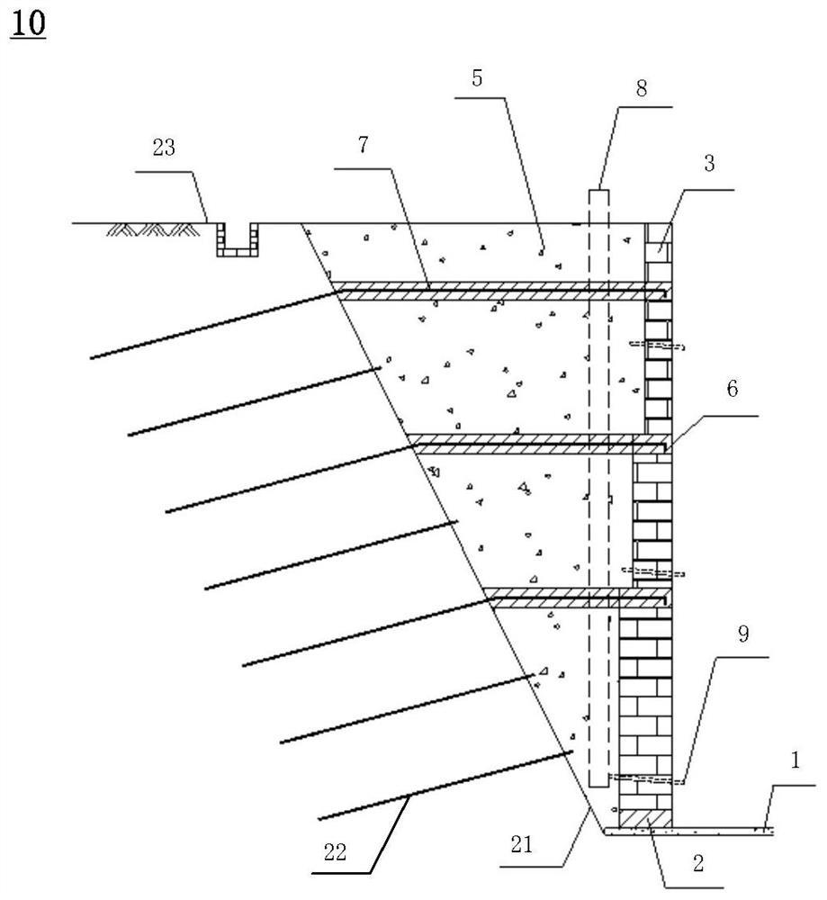 Side formwork structure of deep foundation and its construction method