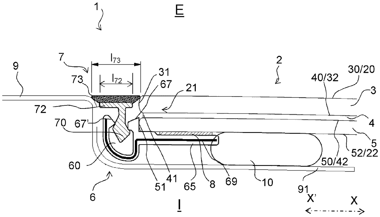 Glazing comprising a clip-on profiled bead for a clip-on cover part