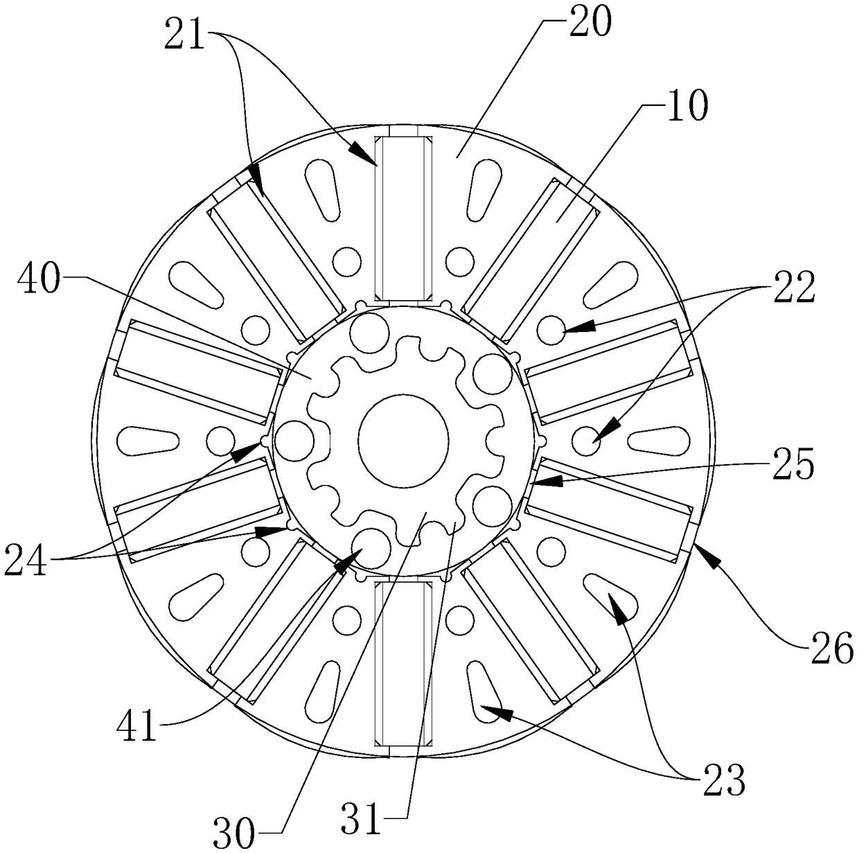 A sub-block vibration-damping rotor