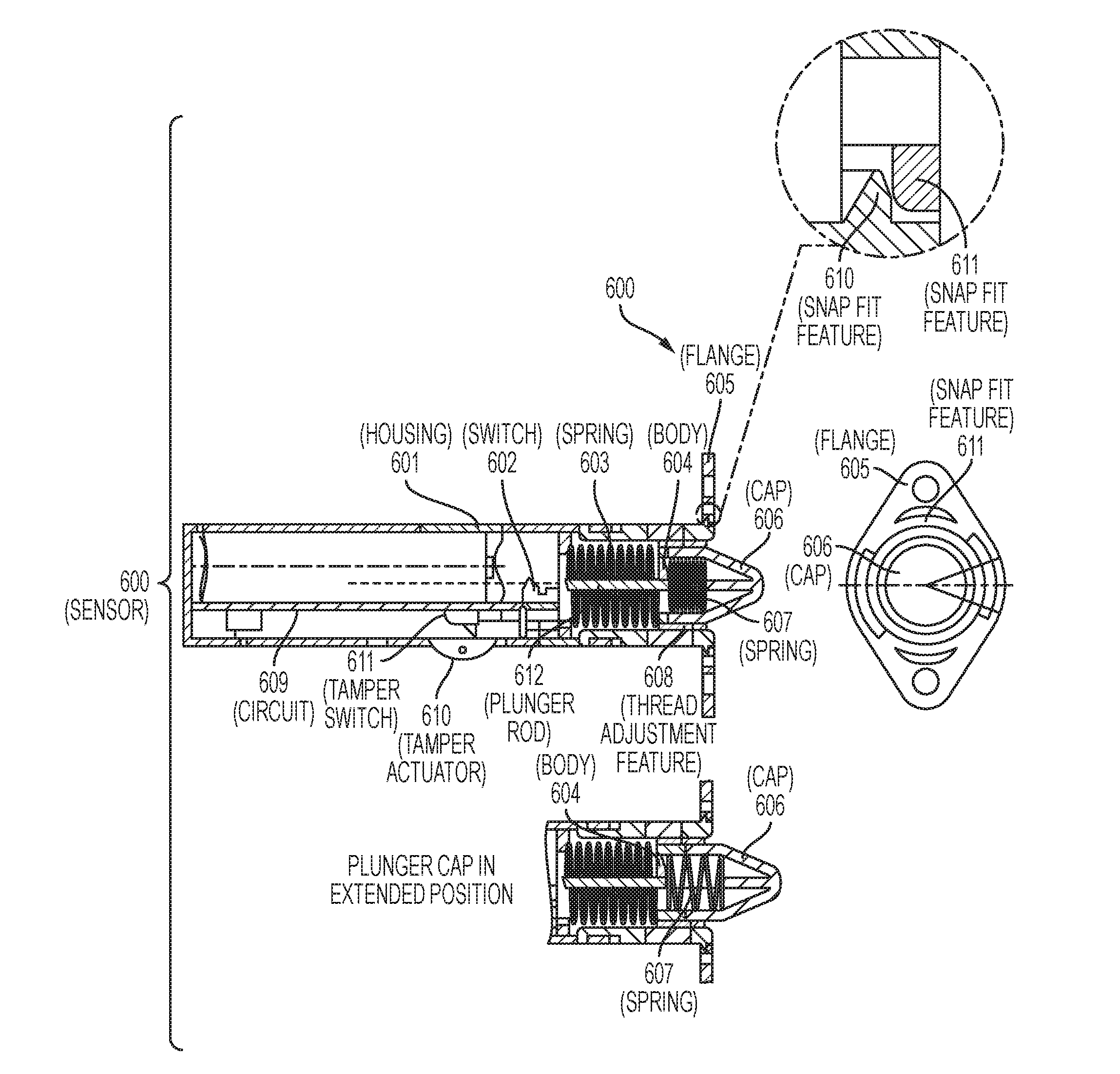 Adjustable building entry sensor