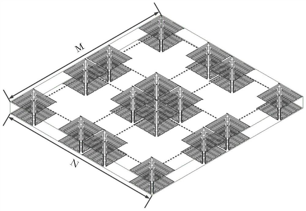 Miniaturized frequency selective surface with low ratio of high resonance point to low resonance point