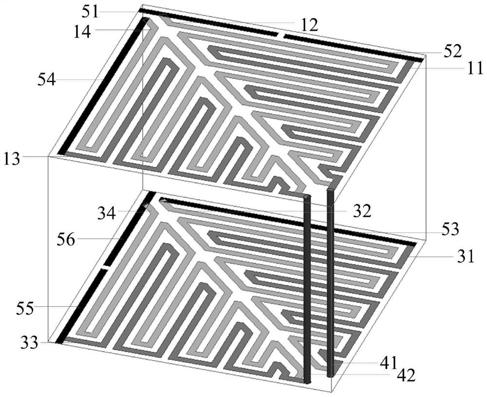 Miniaturized frequency selective surface with low ratio of high resonance point to low resonance point