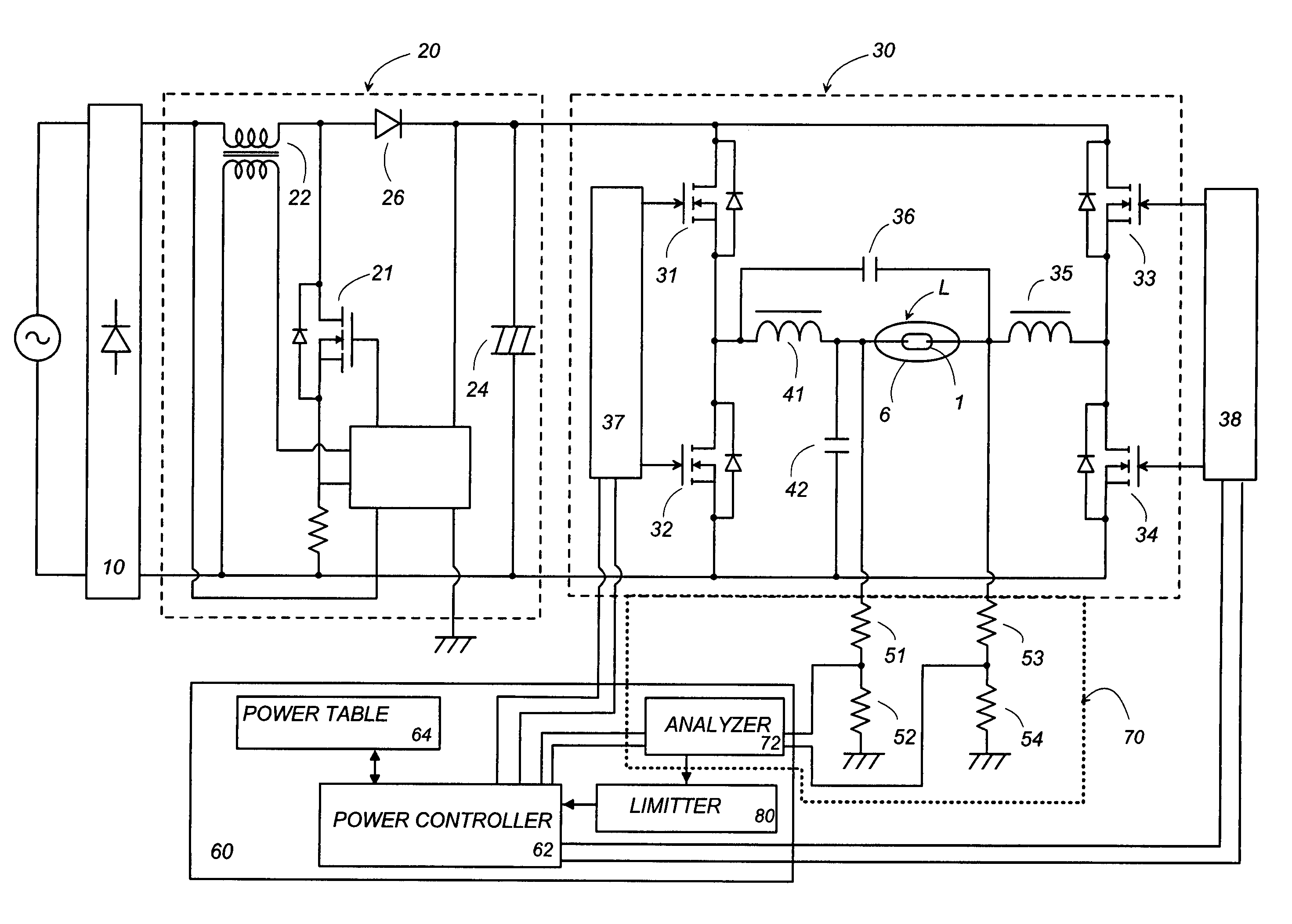 Discharge lamp ballast with detection of abnormal discharge outside the arc tube