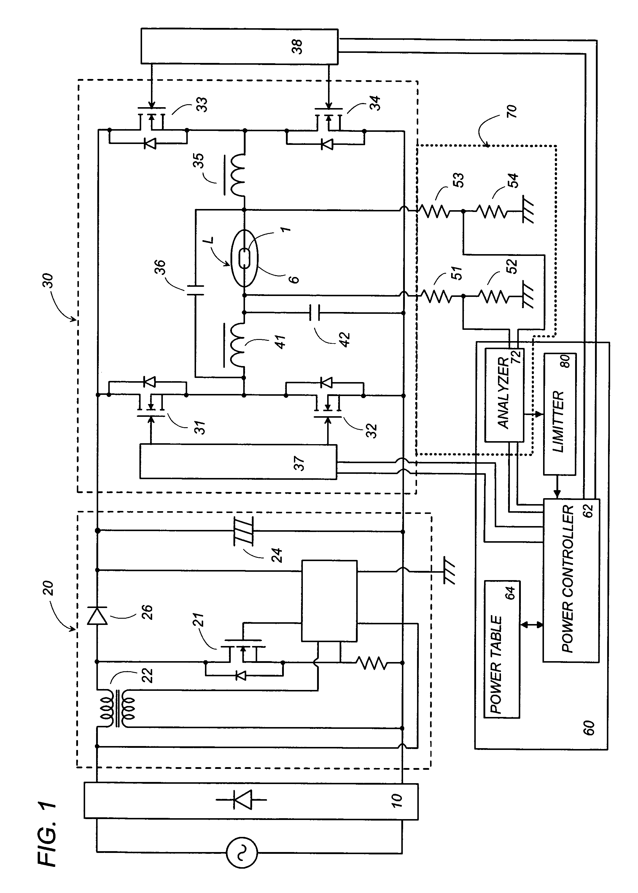 Discharge lamp ballast with detection of abnormal discharge outside the arc tube