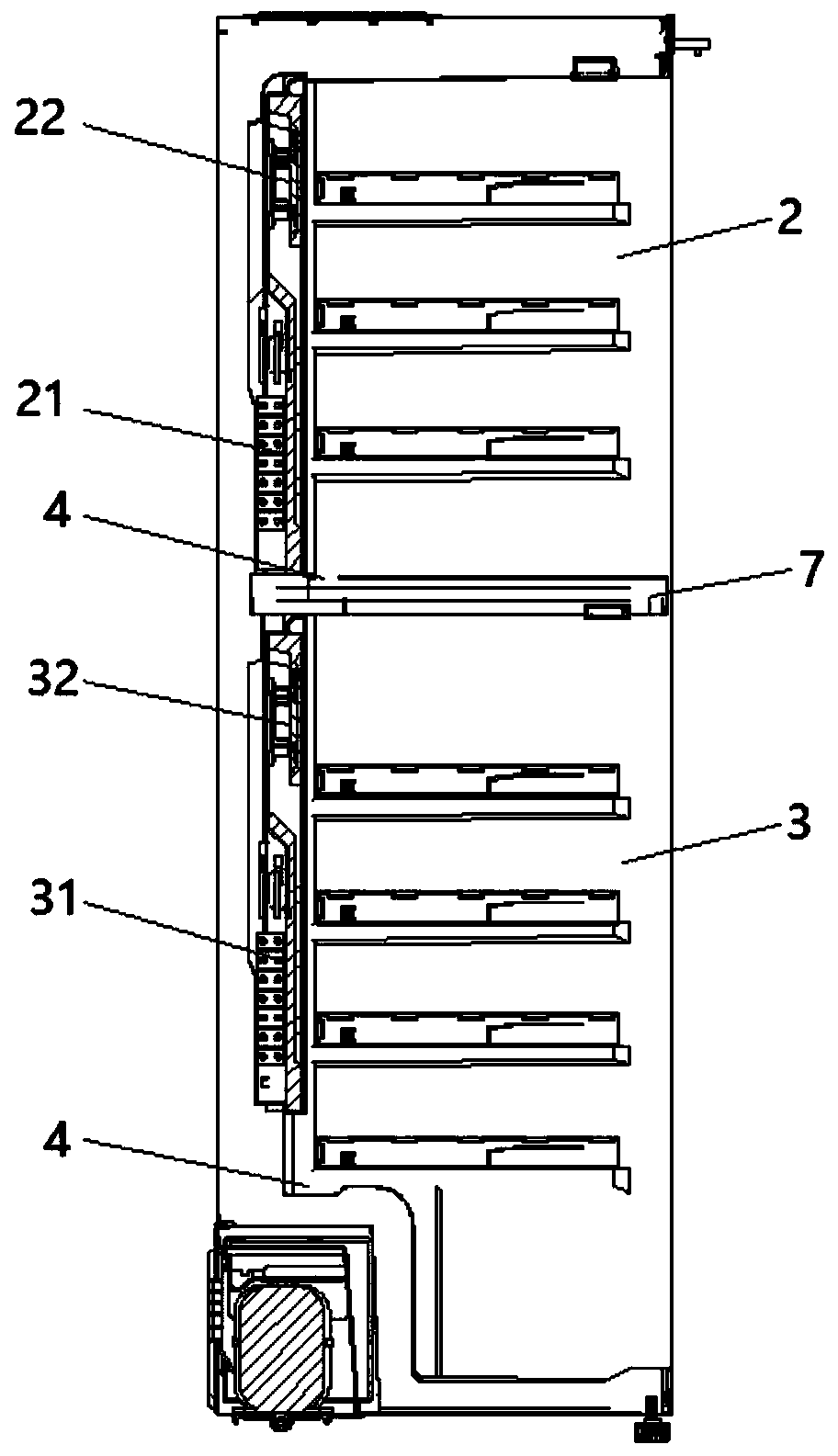 Partition assembly, wine cabinet as well as wine cabinet humidification control method and system