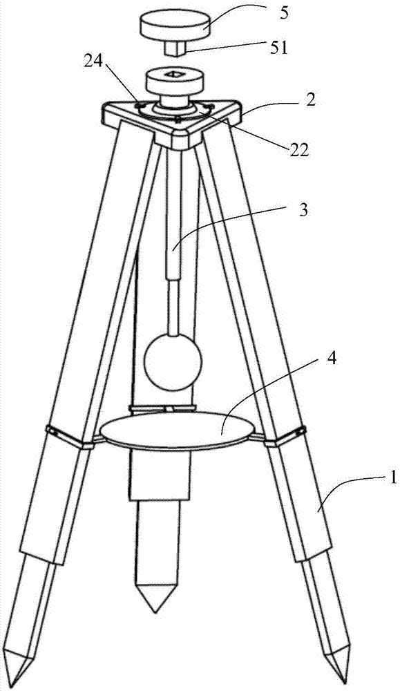 Automatically leveling tripod