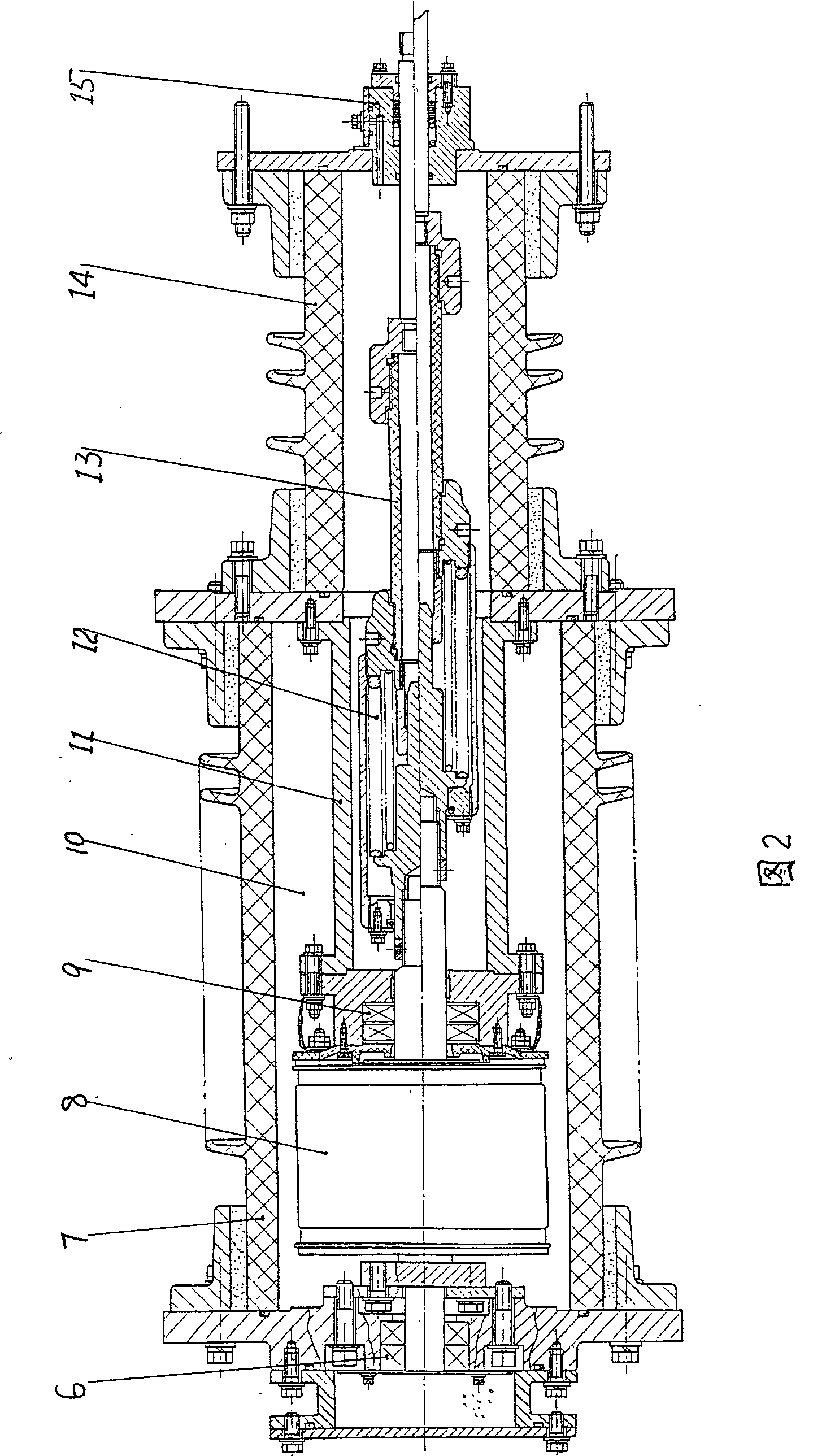 High-pressure vacuum circuit breaker