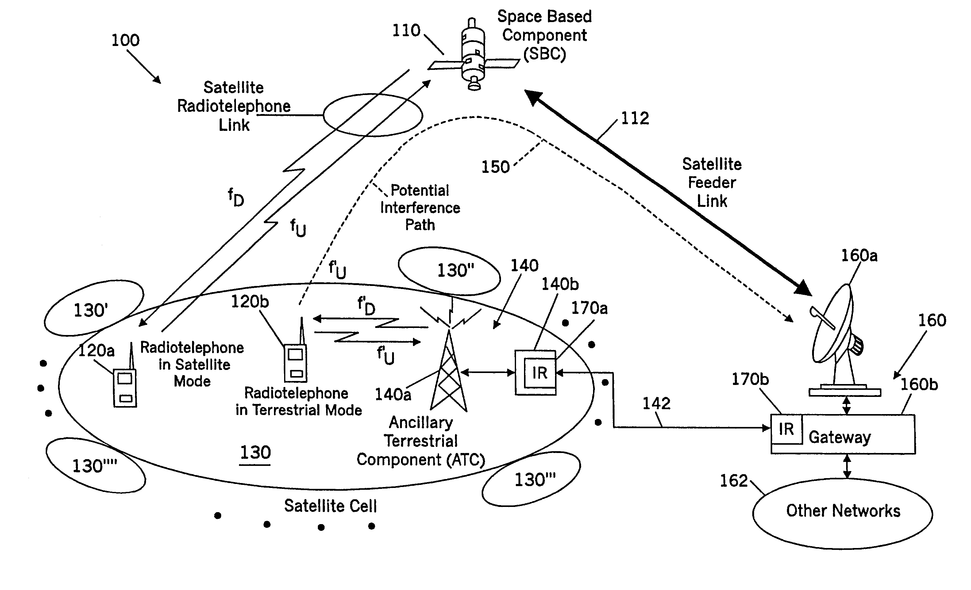 Methods and systems for modifying satellite antenna cell patterns in response to terrestrial reuse of satellite frequencies