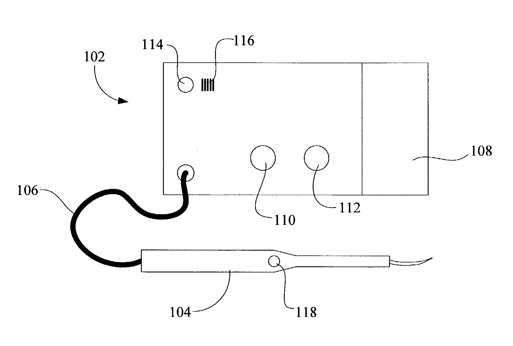 Portable ultrasonic scalpel/cautery device