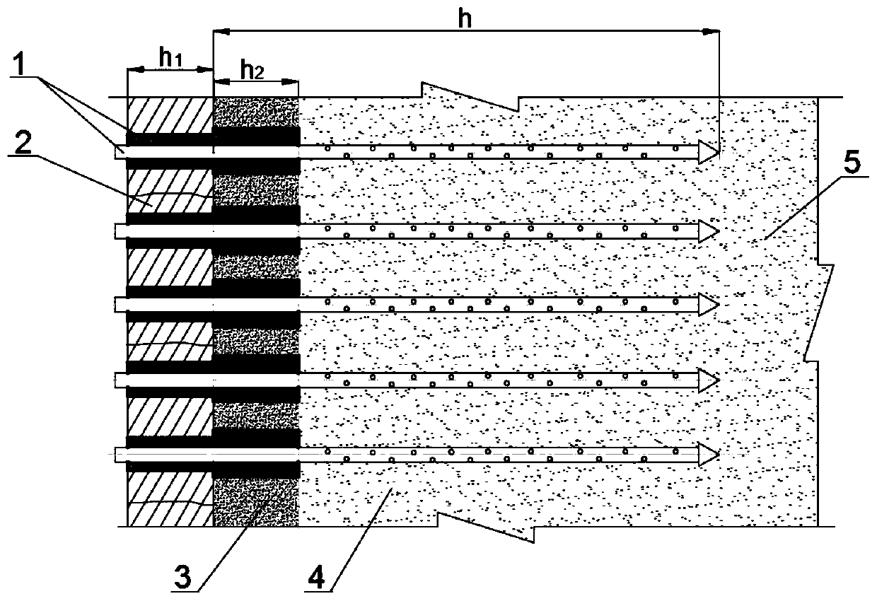 Reducing self-adaptive expansion grouting device and reinforcing method for cracking and breaking position of tunnel second liner