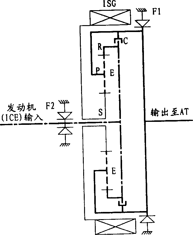 Power driving device for mixed power vehicle