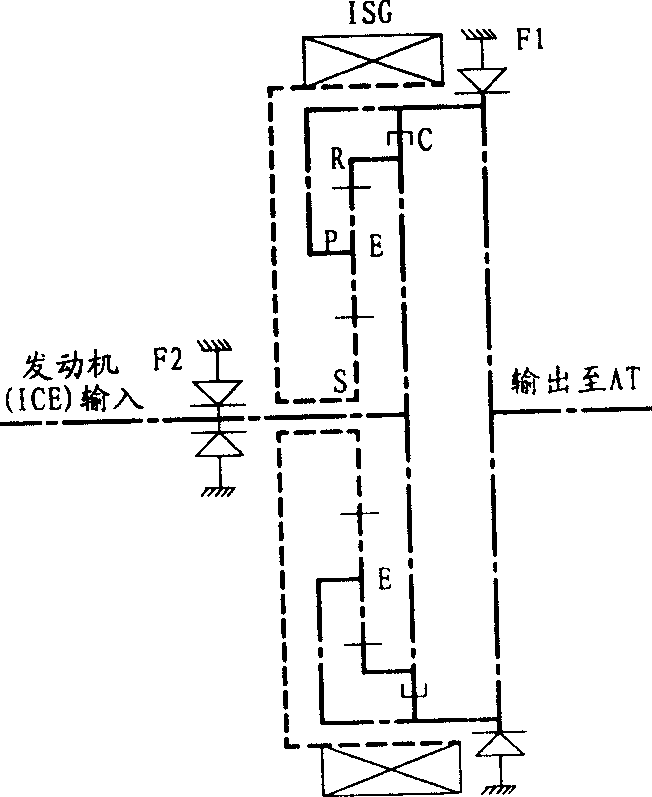 Power driving device for mixed power vehicle