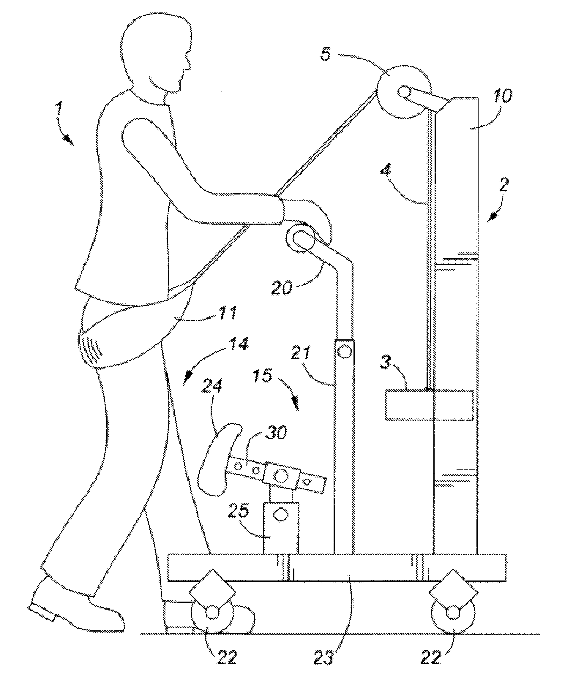 Apparatus for assisting a person to stand and walk