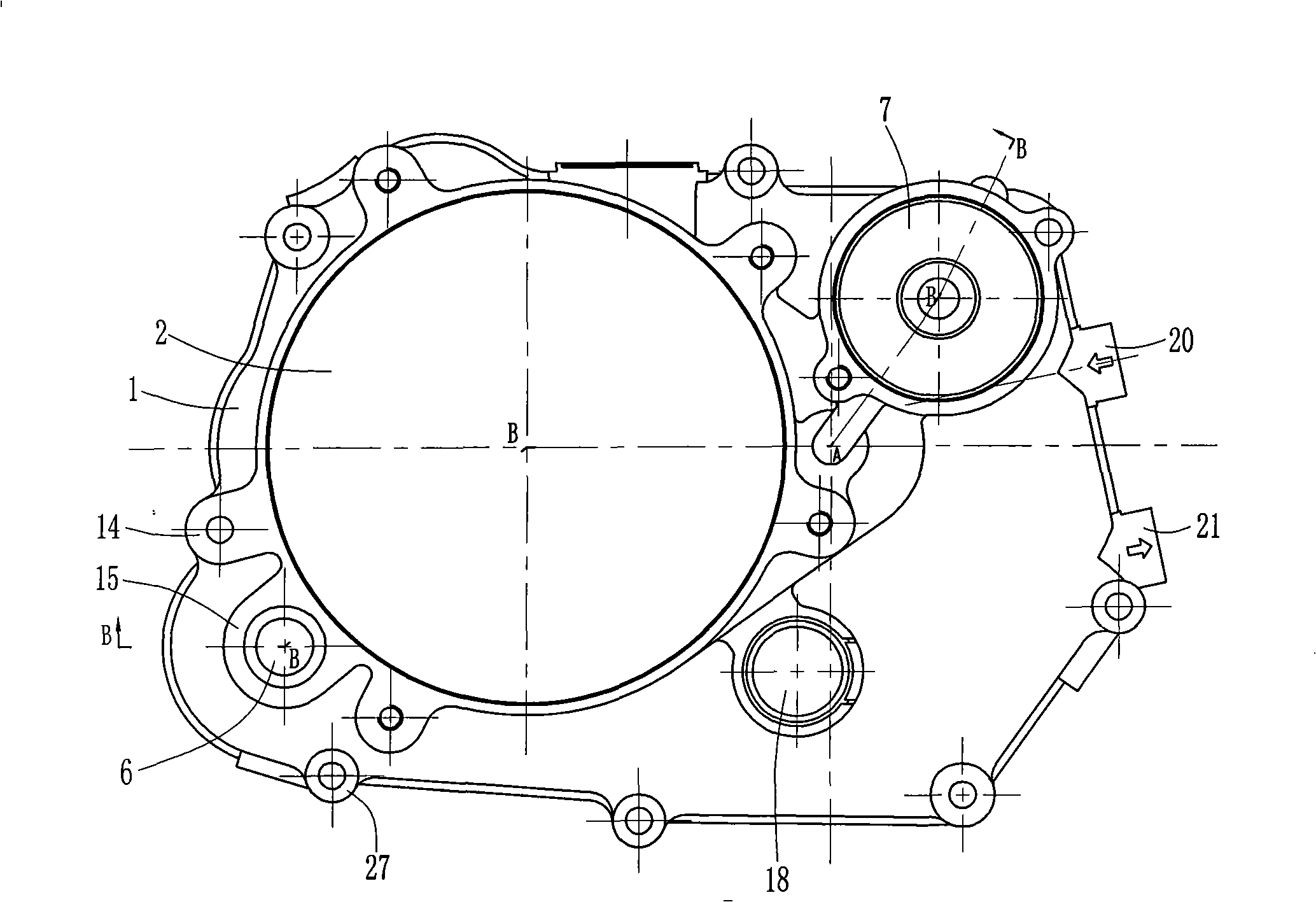 Motorcycle crankcase cover structure