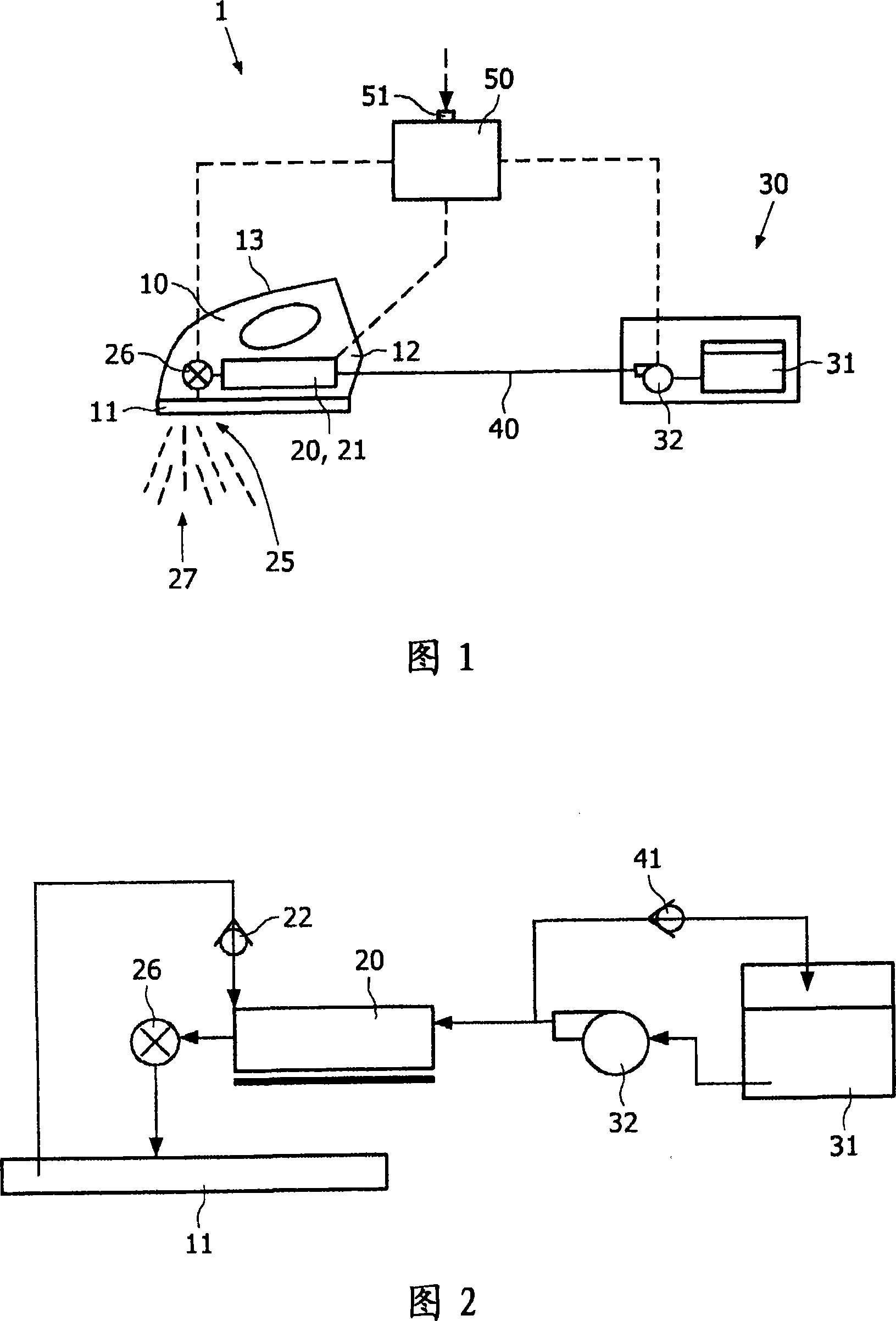 Method for generating a burst of steam from a steam iron