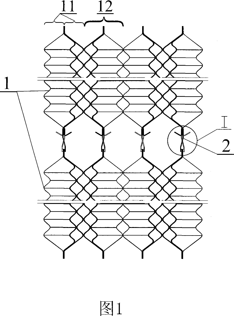 Two-sided liquid film reversal intercrossing double-dimension corrugated board absorber heat exchanging elements