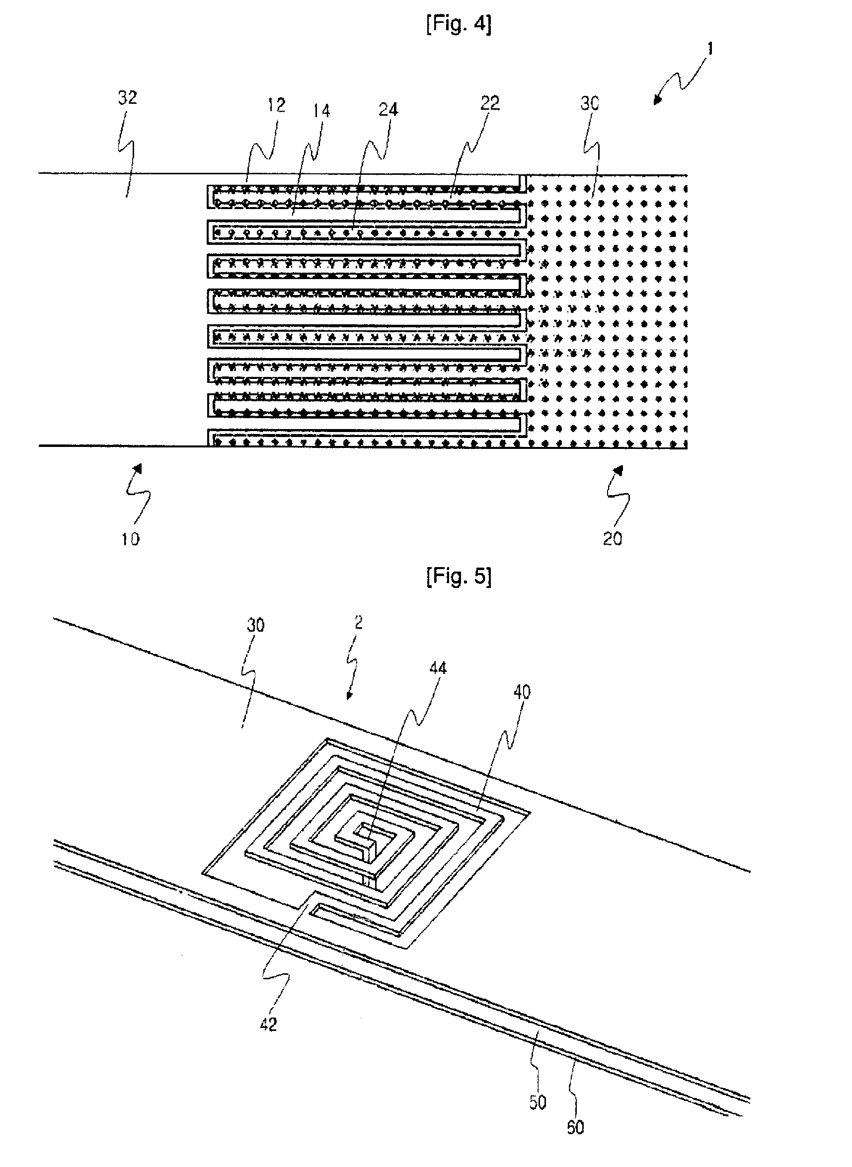 Transmission line with left-hand characteristics including an interdigital capacitor with partially overlapping fingers