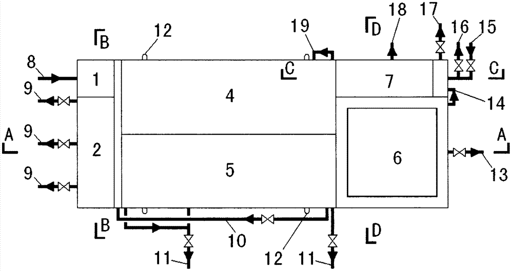 Integrated white wine production waste water treatment device