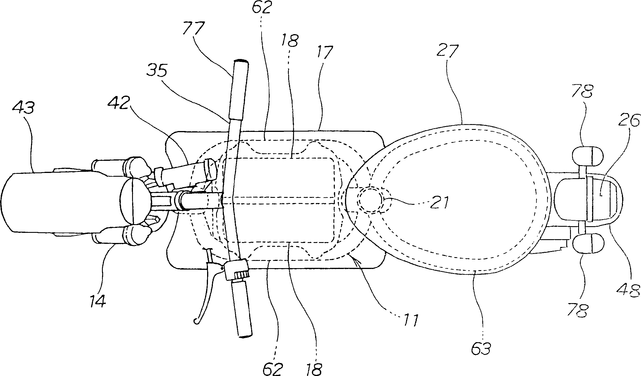 Under-seat structure for a motorcycle