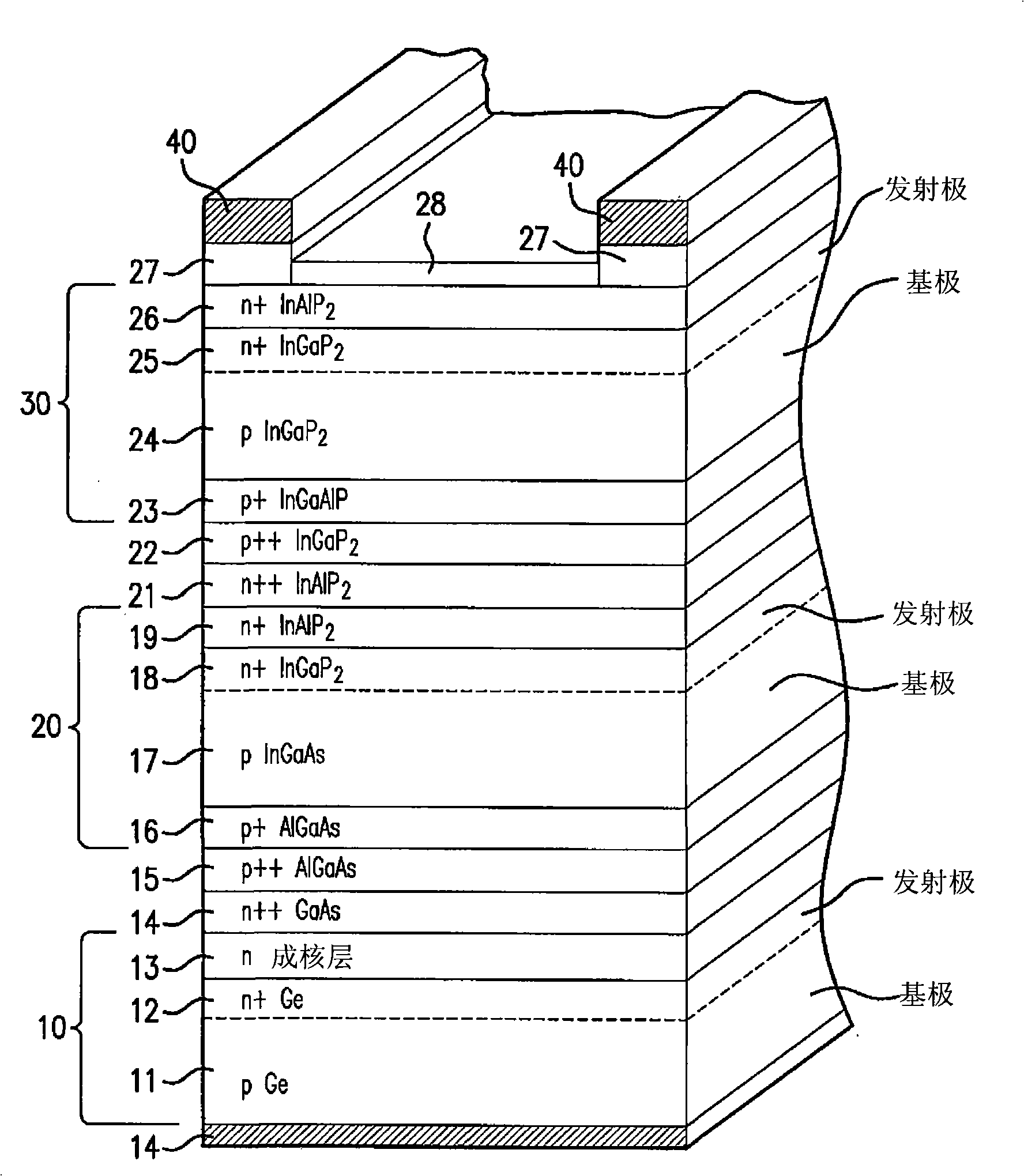 High concentration terrestrial solar cell arrangement with iii-v compound semiconductor cell