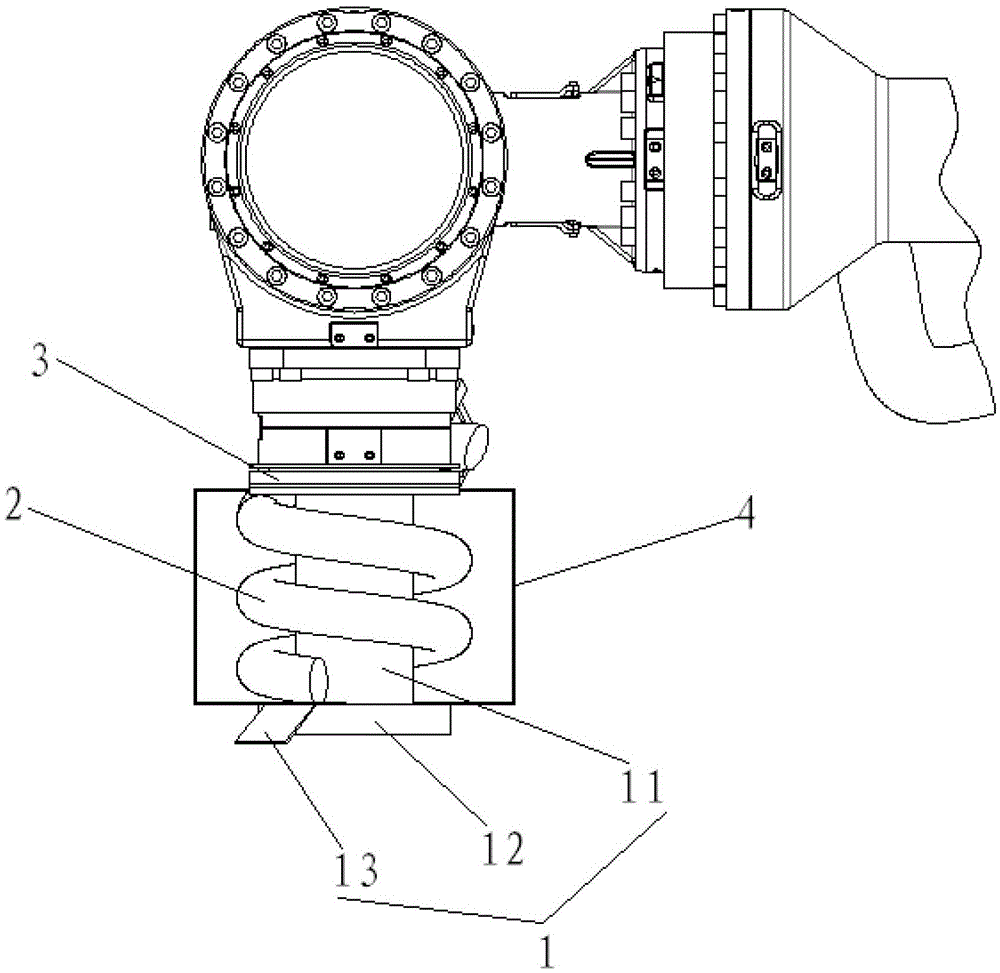 Six-axis routing device and industrial robot using it