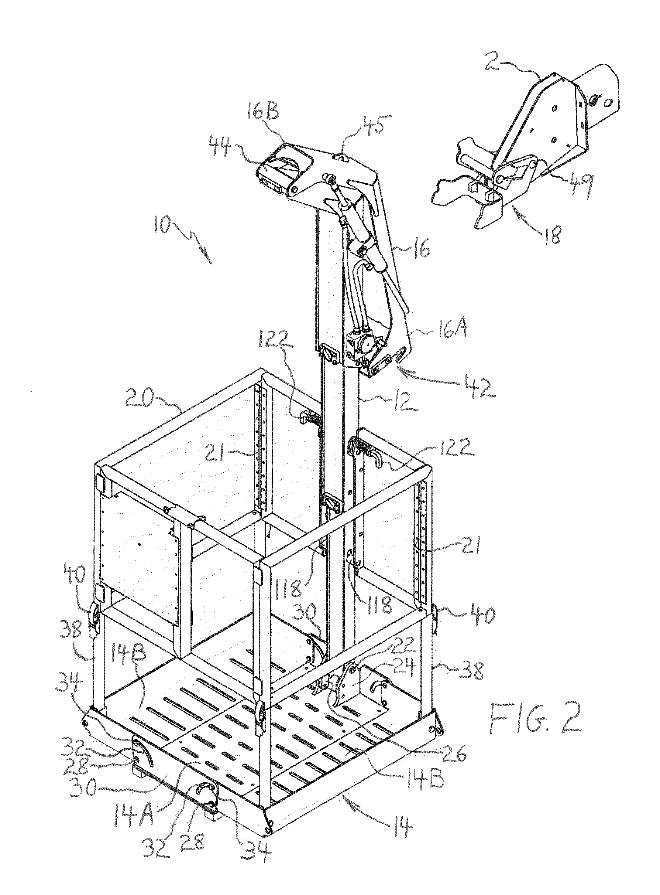 Collapsible personnel basket for a crane