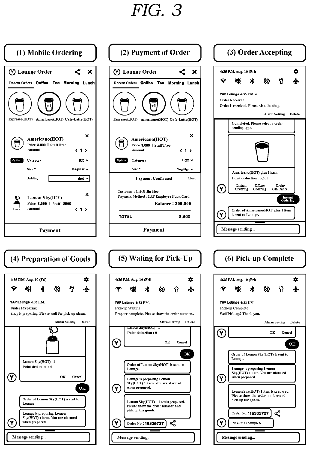 Qos-based mobile order processing method using shop arrival identification