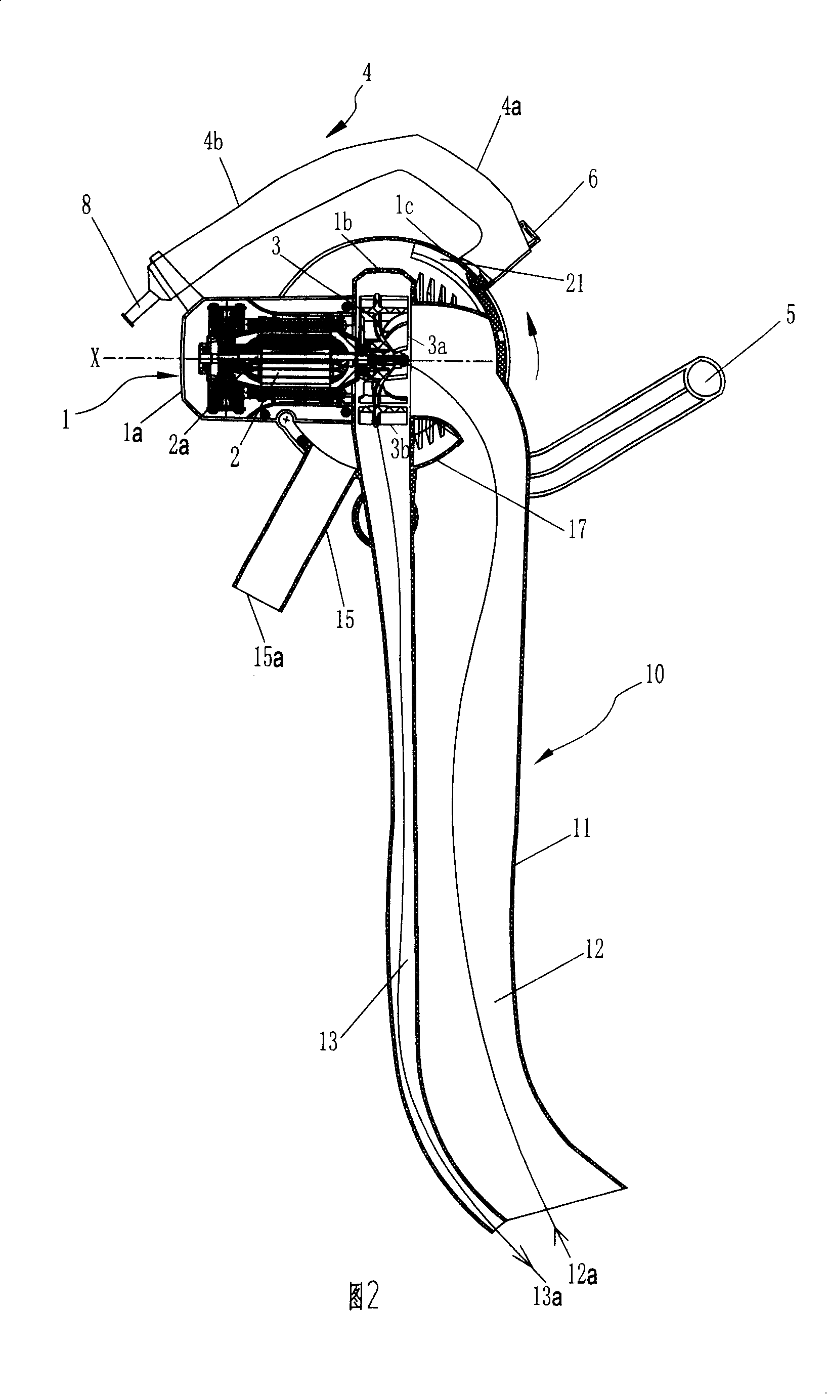 Blowing and sucking machine