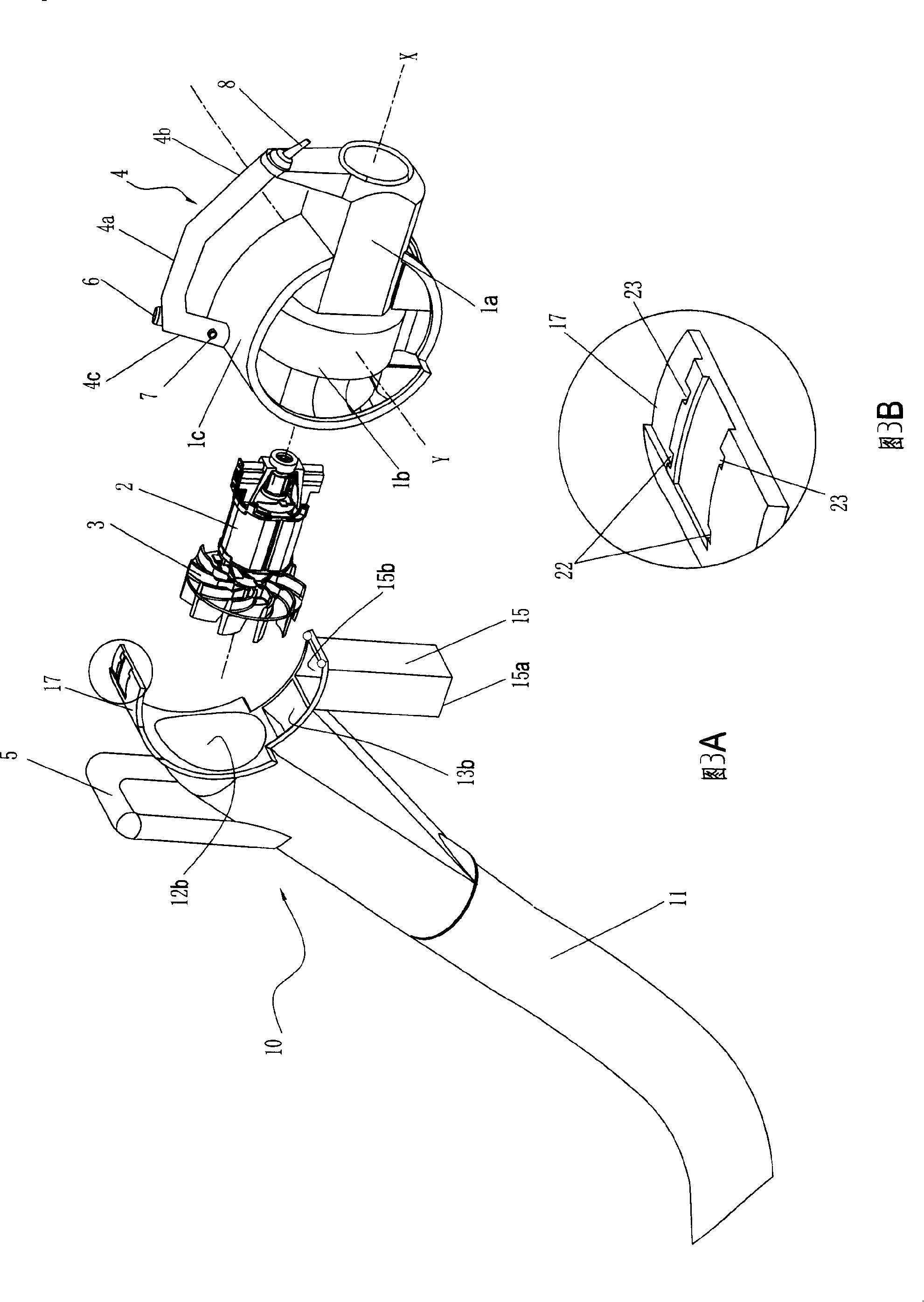 Blowing and sucking machine