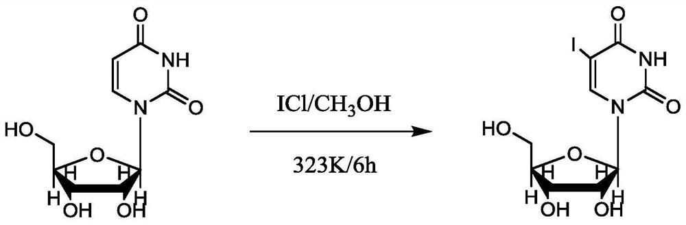 Synthesis method of 5-iodouracil nucleoside