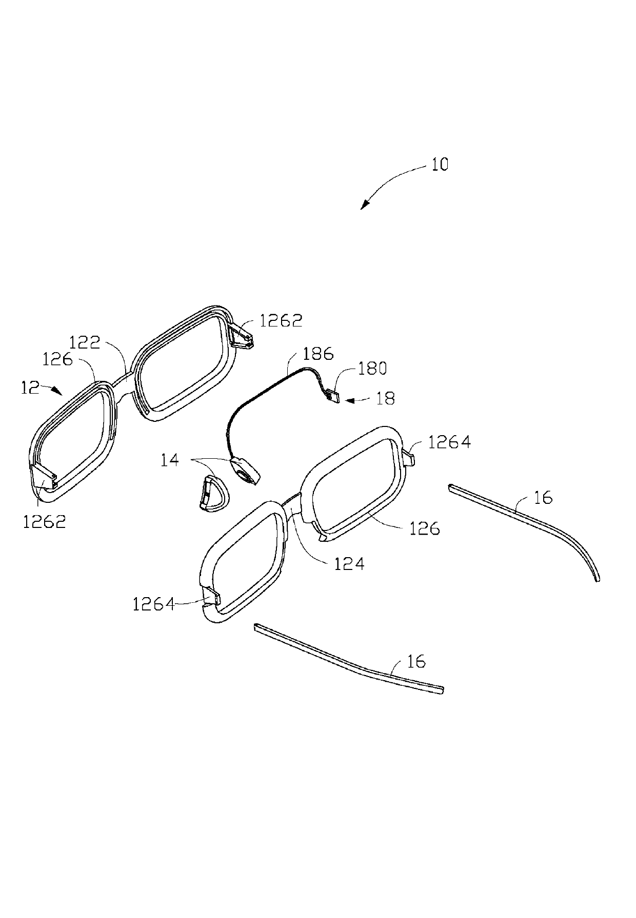 Power-saving structure for three-dimensional (3D) glasses